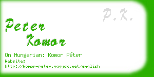 peter komor business card
